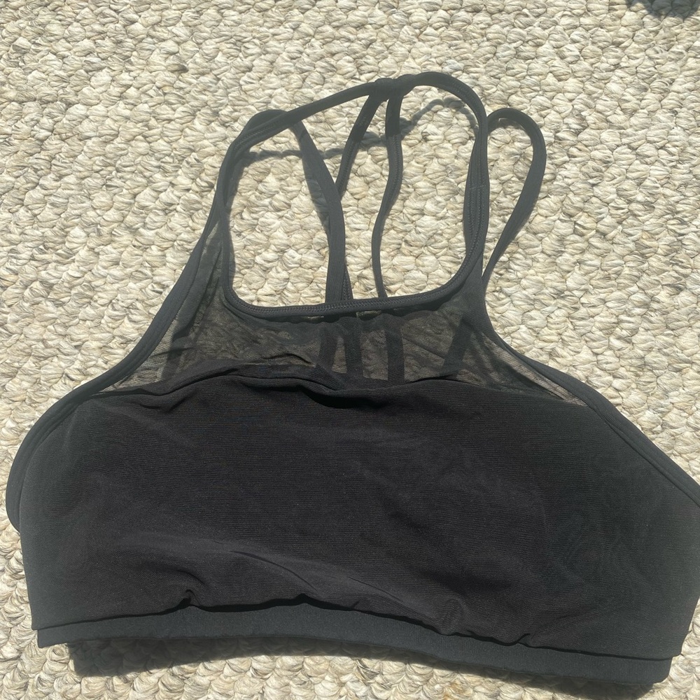 Black mesh neck lululemon bra, size 4